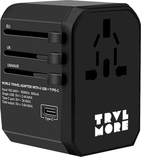 TRVLMORE universele wereldstekker TRVLMORE universele wereldstekker